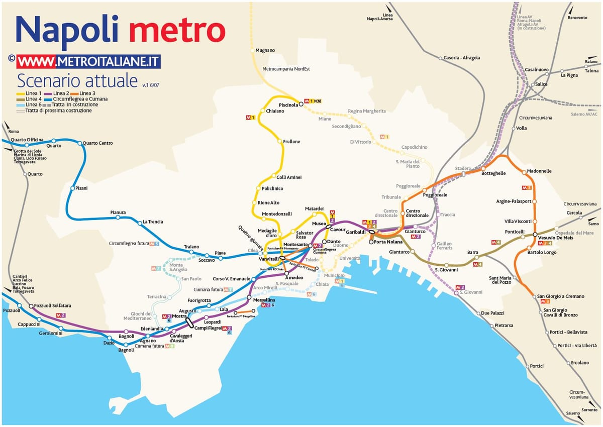 kort af napólí metro